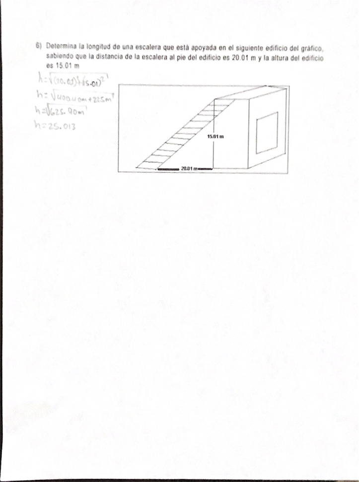 Determina la longitud  de una escalera 