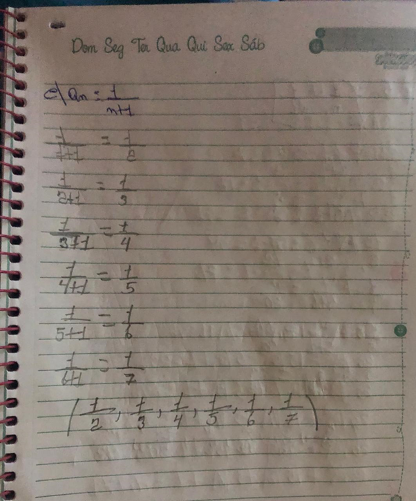 Determine los primeros terminos de las siguientes sucesiones 3
